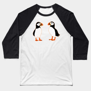 Puffin Cute Birds from Faroe Island Pattern Baseball T-Shirt